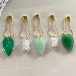 No.21 ＊ ステッチマーカー　【 葉っぱ ②】 　段数マーカー　ニットピン　編み物マーカー　 チャーム　目印