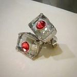 日の丸キラ☆キラ…ミニピアス（銀）