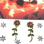 【再販】クリスマス ポインセチア風ピアスorイヤリング イヤリングは樹脂ノンホールのみになります