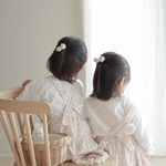 【チューリップヘアゴム】韓国生地　キッズ　ベビー　髪飾り　ヘアゴム　お祝い　プレゼント　プチギフト