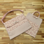 P様専用　リボンも可愛い♡さくらんぼ🍒×無地 キルティングの2点《くすみピンク》