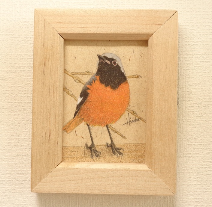 色鉛筆画 「スズメ（アップ）」 （原画・額入り） - 岡め屋 | minne