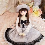 リボンハートとベレー帽のワンピースセット