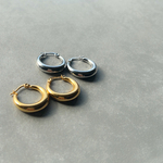 2color  K18コーティング　フープピアス　サージカルステンレス316L  ゴールド　　シルバー　金属アレルギー対応
