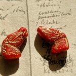 【2コセット】JIRI＊IVANA#czech beads#チェコビーズ　horse20✖️13㍉　red/bronze matte