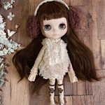 もふもふ monster ワンピース Blythe ブライス アウトフィット 洋服　ライトベージュ