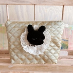 くろみのポーチ　サテンモスグリーン