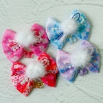 10本 トリミングチョーカー 《086》 お正月 蝶々 パール 和柄