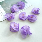 4pcs ＊シフォンペタル  シフォンフラワー （パープル）（0254）