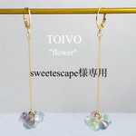 ★SALE★ flower/天然石ラフロック✴︎フローライトピアス、イヤリング