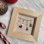 クリスマス　ガーランド　オーナメント　刺繍フレーム　インテリア　置物　冬
