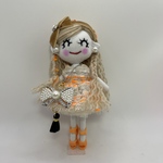 オレンジツイードドレスのドールチャーム