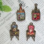 アンティーク風チャーム　4個セット(ショップ＆チェア）