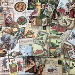 クリスマス紙モノ詰め合わせ80piece アンティーク系　コラージュ　ラッピング　インテリア