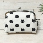 【再販】黒猫いっぱいのがまぐちコスメポーチ