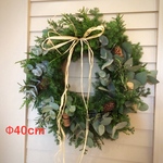 【早割】クリスマスリース　フレッシュ素材　ナチュラルリース　30センチ