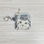 コインポーチ ねこ 薬ポーチ 小物入れ ミニポーチ キーホルダー付き ☆ ハンドメイド