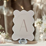 【全16色から選べる4色】 220円/1枚　うねうね　カラー　テーブルナンバー【A/1/ONE】 6枚セット　席札　テーブルサイン