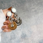 大ぶりマーブルフープピアス