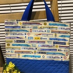 【再】ワッペン付チエック34×26❤️お着替え袋、体操着入れ巾着、A 4フアイル入れなどに⭐️男の子女の子レッスンバッグオーダーできます