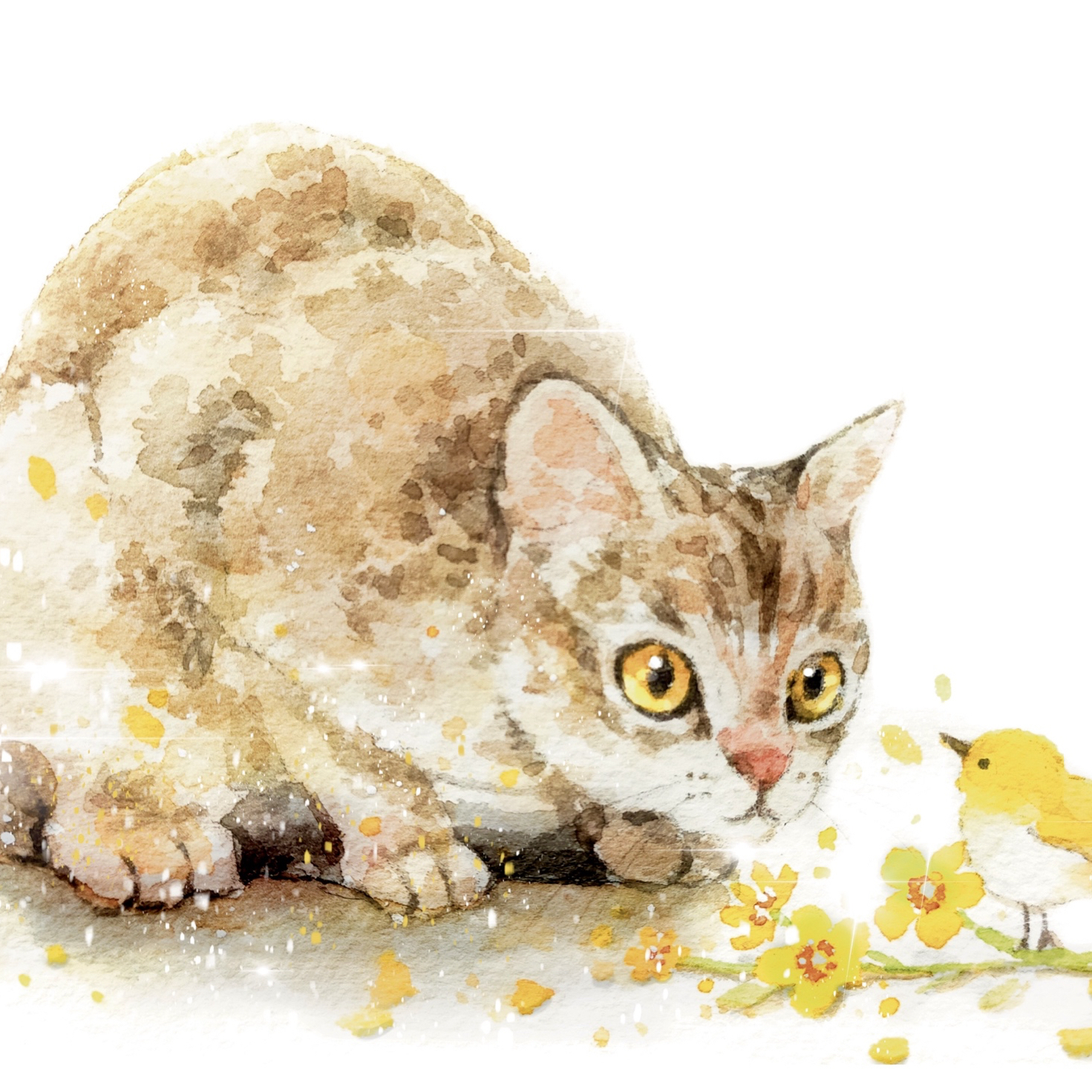 原画】 黄金の瞳の猫 - 動物水彩イラスト MUTSUKI watercolor | minne