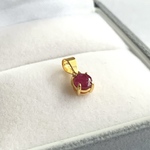 【天然石ペンダントトップ】ルビー(ファセットカット)　18KGP製　ネックレス　ハンドメイド素材