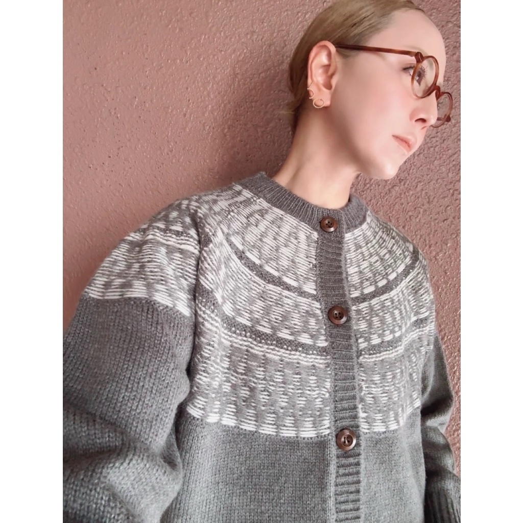 長さ選べる❤️RATAオリジナル❤️ヴィンテージ感漂うシックな大人のノルディックニット❤️wool &モヘア❤️グレー
