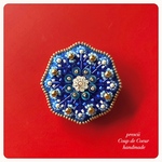 Blue Winter 〜Coup de Coeur 〜ビーズ刺繍ブローチ