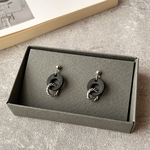 【ブラックレザー】シングルフープピアス