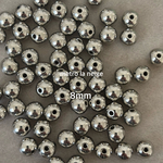 〔50個〕ラウンドシルバーアクリルビーズ　8mm