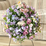 【年に一度の感謝価格】メローな花びらのビオラの寄せ植えリース　　☆*:.｡.  幸せのwreath  「mellow petal 」  .｡.:*☆   　