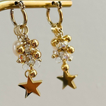 Single star × shower charm 【フープピアス／イヤリング】