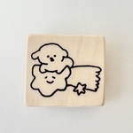 流れ星さんともっちりイッヌ 星と犬のイラストはんこ Stamp star Dog 日記 文房具 インク帳 スタンプ ハンコ