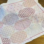 刺し子ふきん 寄せ模様 円紋