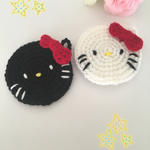アクリルたわし ♡ ネコちゃん 白黒セット