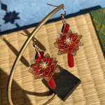 月下美人 RED GOLD♥️揺れる ピアス イヤリング