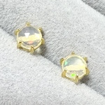 宝石質エチオピア産オパールAAA- ピアス　5mm