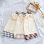  【入園準備】｜おりこうエプロン｜お名前印字OK｜[ギンガムチェック柄3枚セット] ｜オフホワイト｜