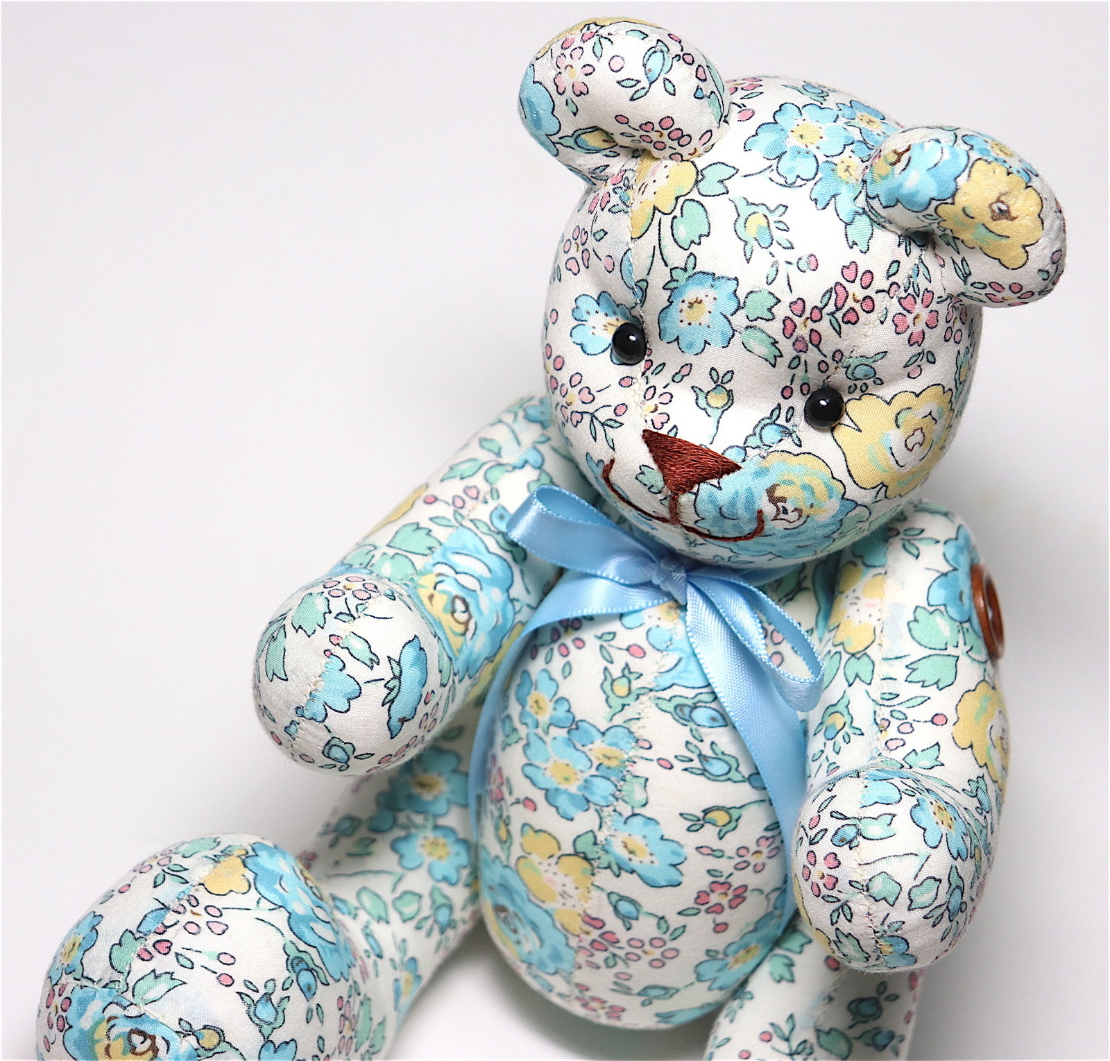 花柄バラ パープル テディベア くまぬいぐるみ - AMARANTH'S GALLERY