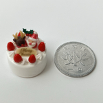 ミニチュア　サンタさんとトナカイのクリスマスケーキ