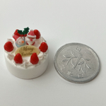 ミニチュア　サンタさんと雪だるまのクリスマスケーキ