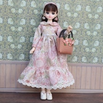 NO.269 22㎝ドール服 花柄のワンピース＆小物セット