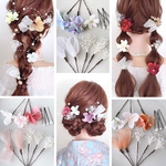 選べる 5カラー  小花 リボン パール 紫陽花 かすみ草 ヘアピン ツイテール  ⑭ 結婚式 七五三　フラワー ベッドアクセサリー　