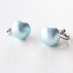 COTTON  コットンパールのイヤリング　アクア