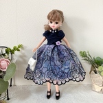 リカちゃん服　ネイビーワンピース