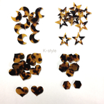 再販×4《10個セット》べっこう風 月・星・ハート・六角形ver.