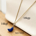 【12月の誕生石】🌙再販🌙絶対お勧め！🌙14kgf・18kgp🌙クレセントムーン🌙幸運の石、ラピスラズリ、 三日月