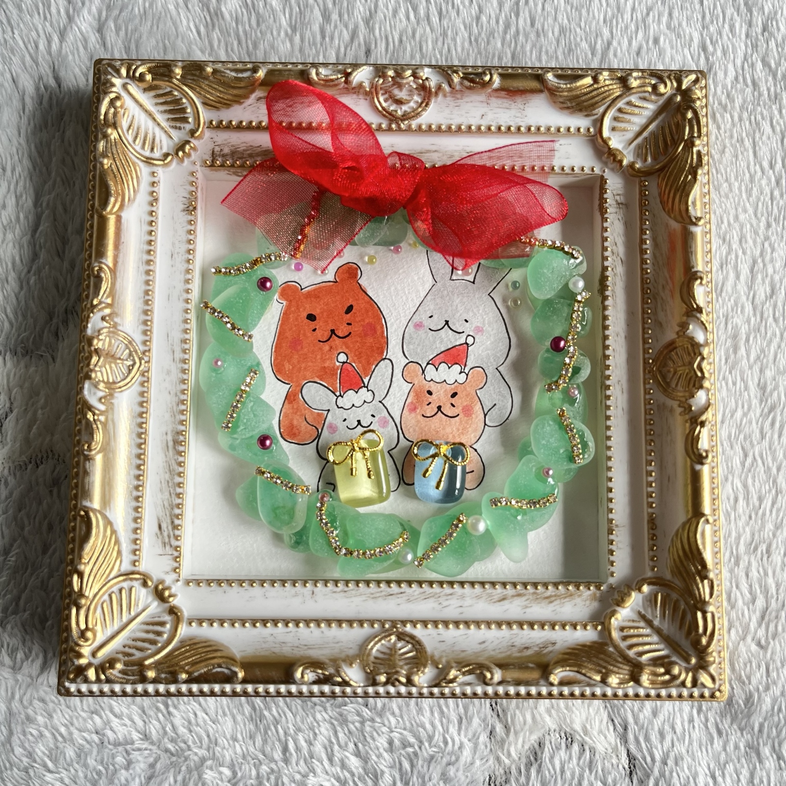 シーグラスアート ブルーの花畑 - シーグラスアート屋さん | minne