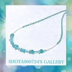ネオンブルーアパタイトを花束にして💐　ネックレス　#minne_new  #ブルーグリーンアパタイト