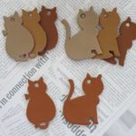 本革タグ(型抜きにゃんこ）8枚ｾｯﾄ